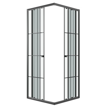 Душевое ограждение Niagara Eco NG-1010-14QKL (100х100х190) квадрат,раздвижное,черный,стекло клетка,1 место