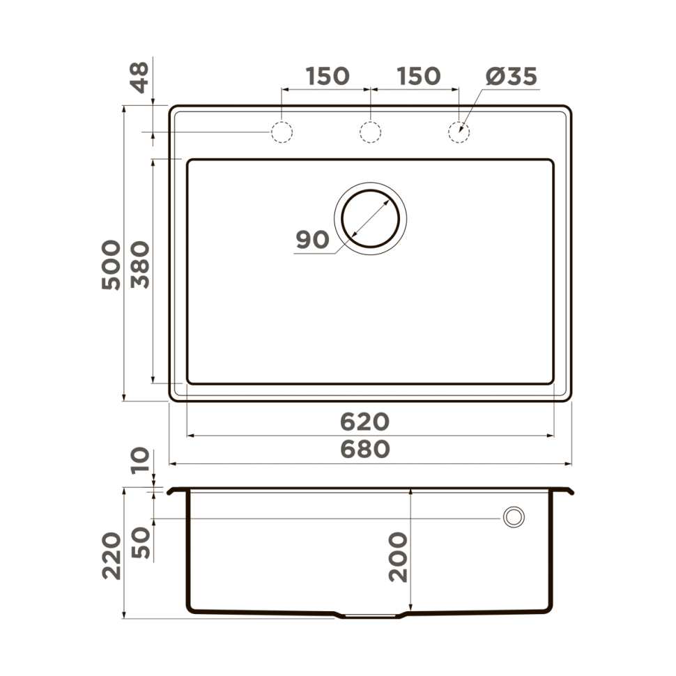 Кухонная мойка Omoikiri Tedori 68-WH Tetogranit/белый