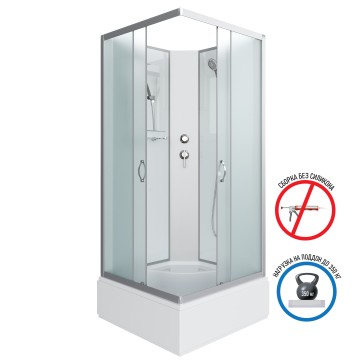 Душевая кабина Niagara Classic NG-1108-14BK (90х90х200) средний поддон(26см),стекло матовое,4 места с полкой