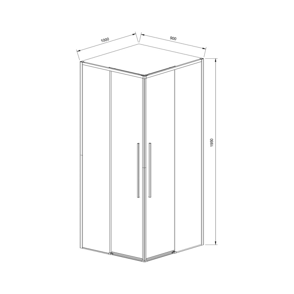 Душевой уголок Slim-N VSS-4SN9010CLBN, 1000*900, брашированный никель, стекло прозрачное