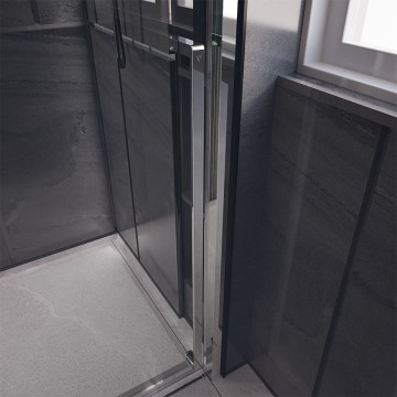 Боковая панель Veconi Premium Trento SP-30CH, 900х2000 хром, стекло прозрачное