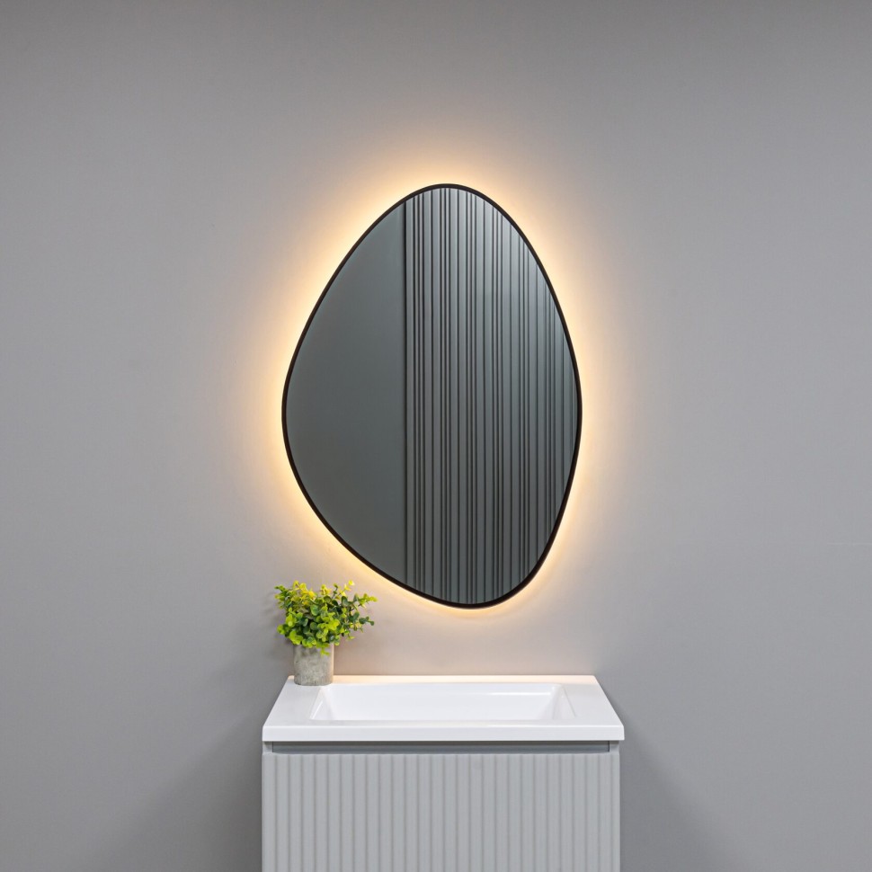 AQM9110B 600x850 Зеркало с подсветкой, универсальный монтаж