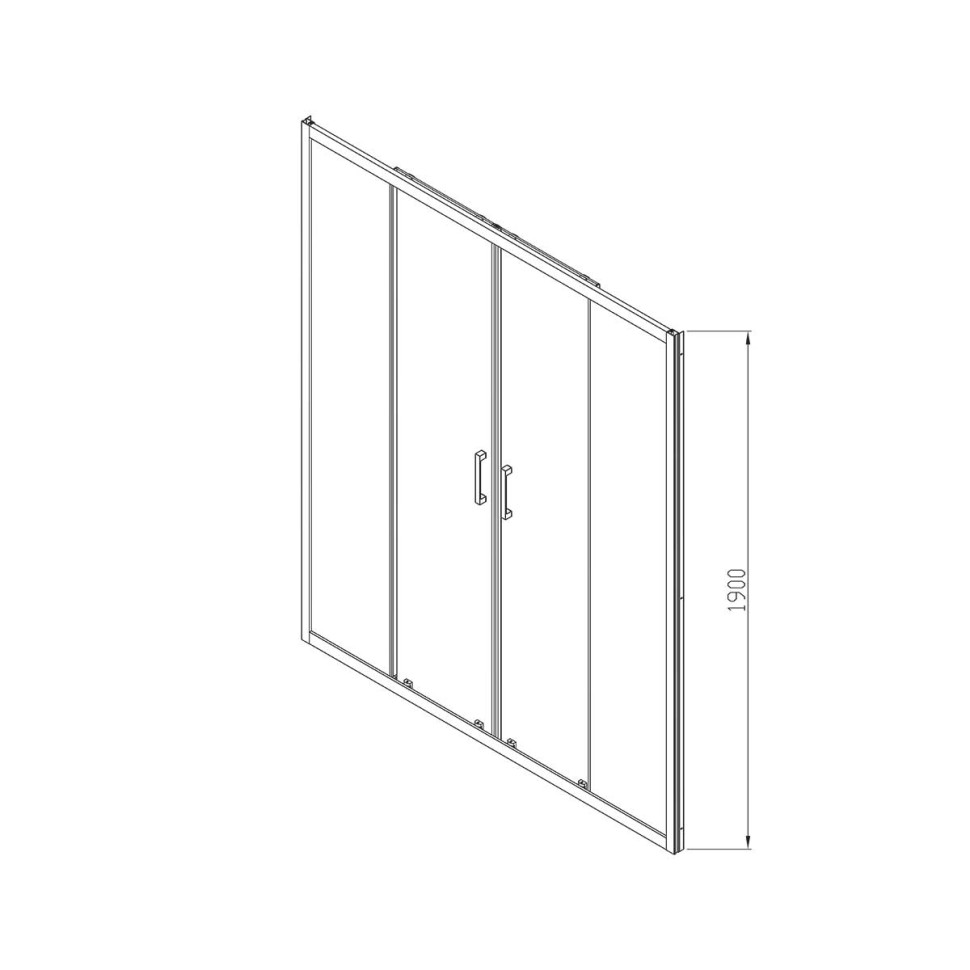 Душевая дверь Alpha VDS-3AL2180CL, 1800, хром, стекло прозрачное