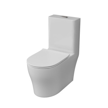 Унитаз напольный Grossman Classic GR-4488SQ (700х375х780) безободковый,белый,моноблок с тонкой крышкой,микролифт,смыв торнадо,1 мест