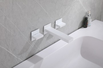 Смеситель ABBER Daheim AF82122W для раковины скрытого монтажа, белый матовый