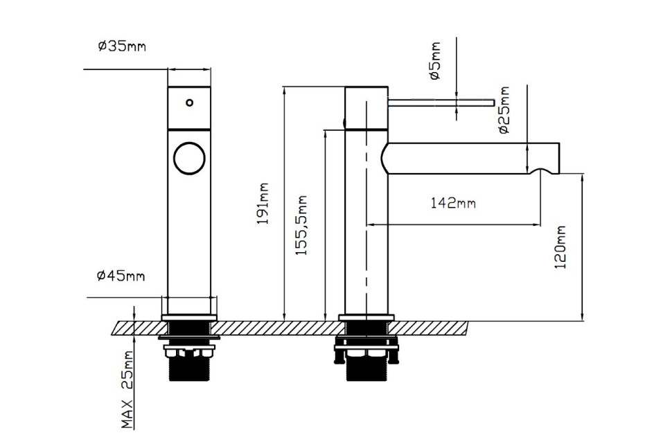 Смеситель для раковины Aspire VBF-4AS01MB, черный матовый