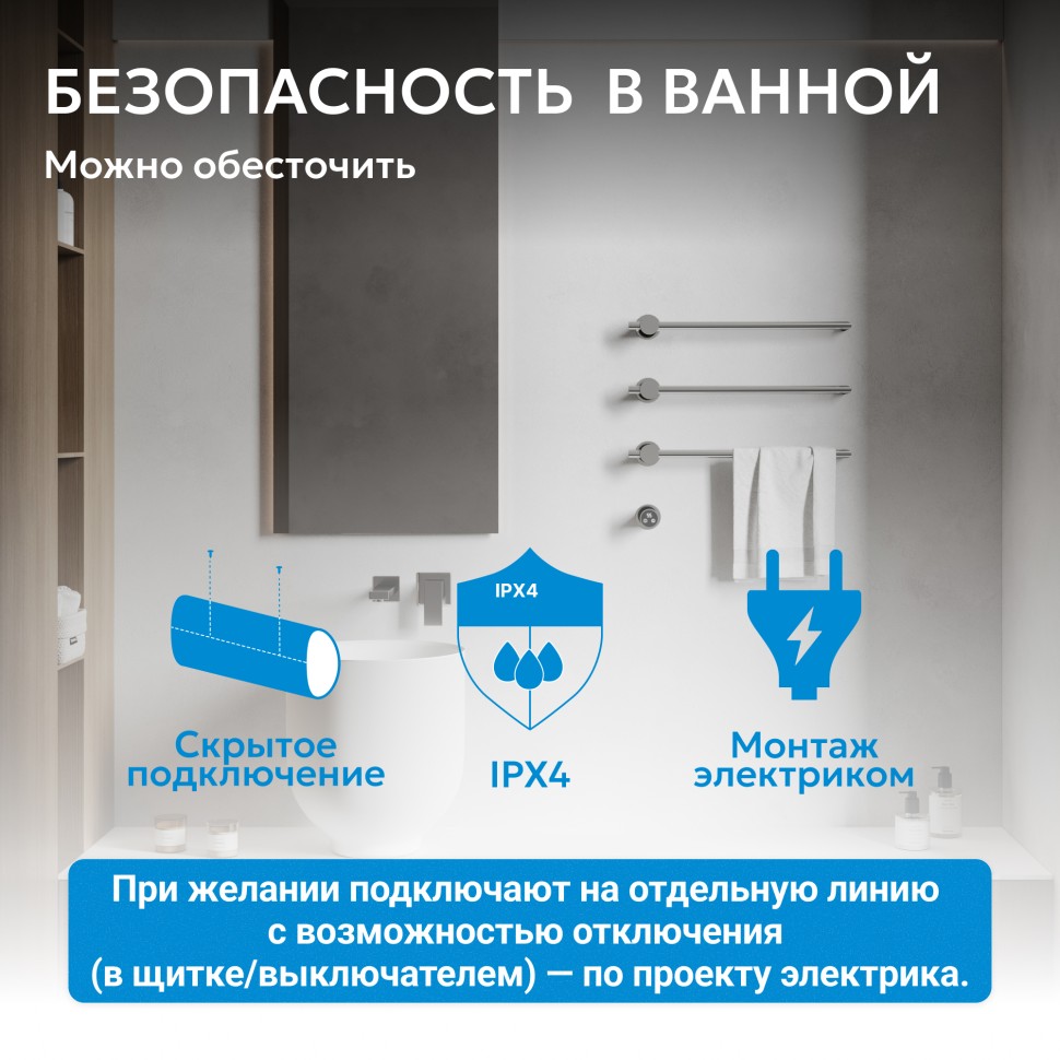 Полотенцесушитель электрический ABBER Charme AH4003 хром