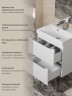 Тумба под раковину для ванной Uperwood Tanos 70 см, подвесная, белая матовая