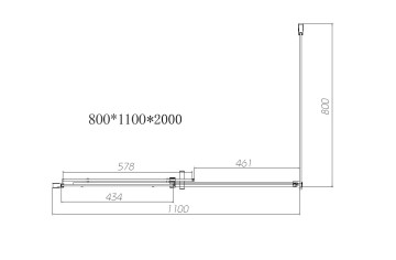 Душевой уголок Дайс (Dice) VSR-4D8011CL, 1100*800, хром, стекло прозрачное