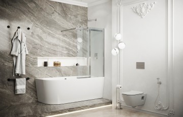 Шторка для ванны Ambassador Bath Screens 16041117 (90х140) хром,стекло прозрачное,раздвижная,1 место