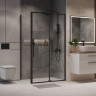 Душевое ограждение Niagara Nova NG-84-12AB-A80B-34 (120х80х195) прямоугольник,черный матовый,дверь раздвижная,стекло прозрачное,2 места