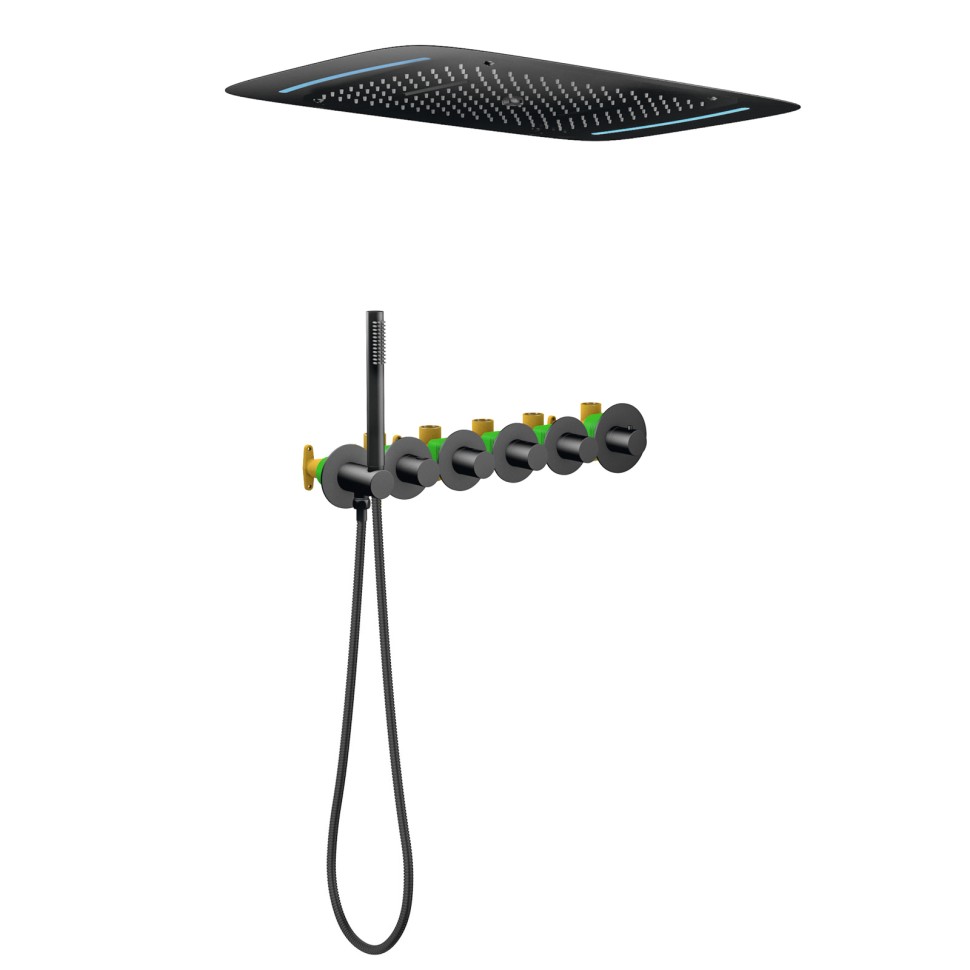 Душевая система встроенная с термостатом Timo Saona SX-2319/03SM черный