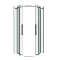 Душевое ограждение Grossman Classic 301.K33.04.9090.10.00 (90х90х195) четверть круга,раздвижная,хром,стекло прозрачное, 1 место