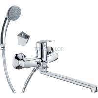 Смеситель для раковины, настенная, с удлиненным изливом - Подключение к шлангу и комплекту для душа