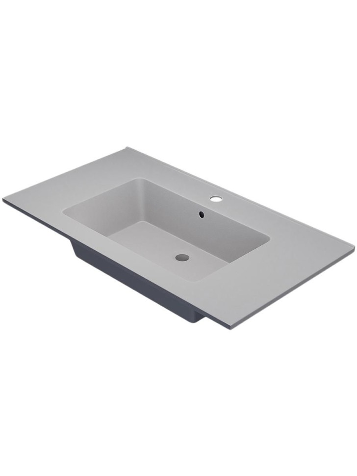 Раковина для ванной 86 см, Uperwood Parma Quartz, белая матовая, жасмин