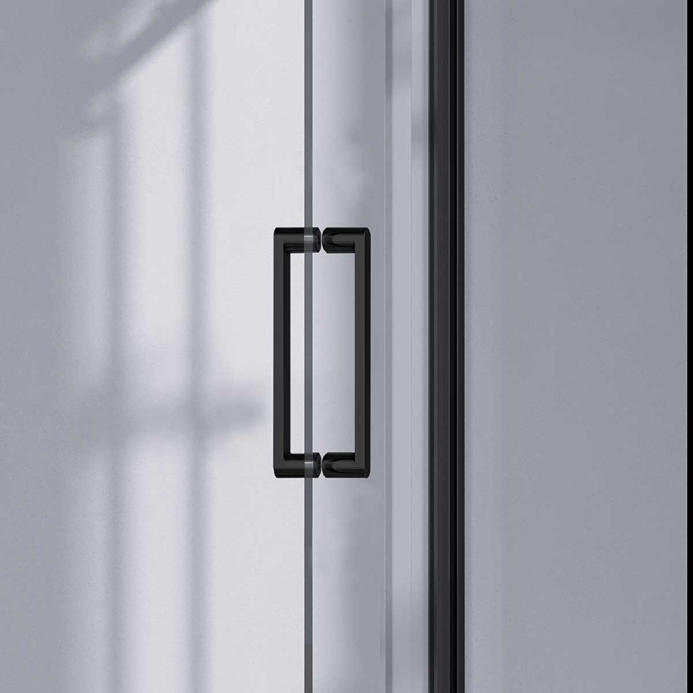 Душевой уголок Como-N VSR-4CN8014CLB, 1400*800, черный, стекло прозрачное