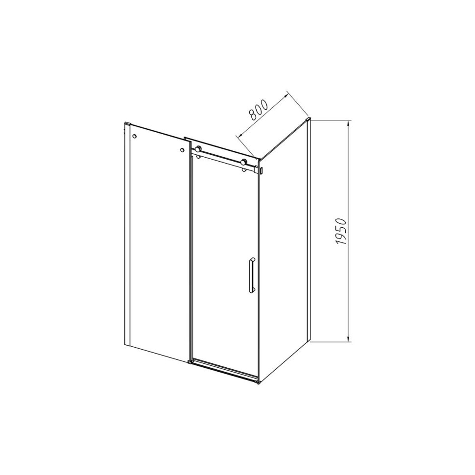 Душевой уголок Como-N VSR-4CN8014CLB, 1400*800, черный, стекло прозрачное