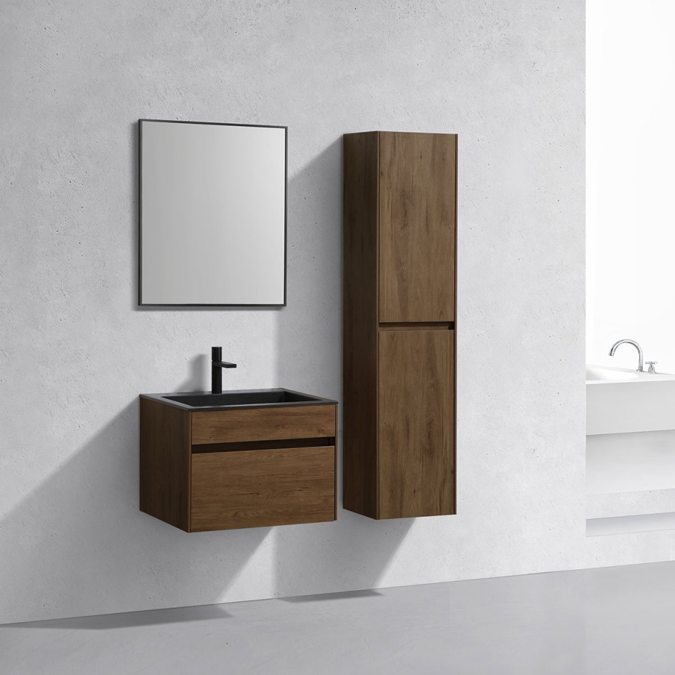 База под раковину Chiara 600 подвесная, 1 выкатной ящик soft-close, T.Oak