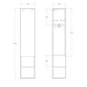 Шкаф подвесной BelBagno с распашной дверцей и открытой полкой, левосторонний KRAFT-1600-1A-SC-RT-L Rovere Tabacco