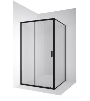 Душевое ограждение Ambassador Forsa 17021217AB-120AB (110х120х200) прямоугольник,черный,стекло прозрачное,раздвижная,2 места