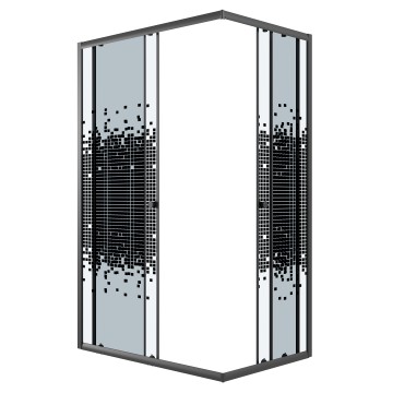 Душевое ограждение Niagara Eco NG-1012-14QBLACK (120х80х190) прямоугольник,раздвижное,черный,стекло мозаика,1 место