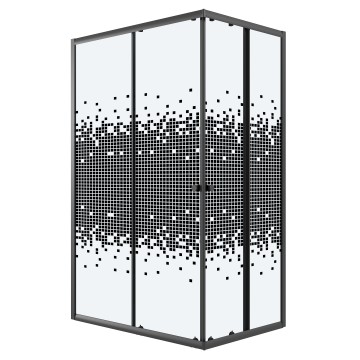 Душевое ограждение Niagara Eco NG-1012-14QBLACK (120х80х190) прямоугольник,раздвижное,черный,стекло мозаика,1 место