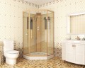 Душевая кабина Niagara Luxe NG-7799GBK (90x90х210) низкий поддон(15см),дверь распашная,стенки золото,без крыши,4 места