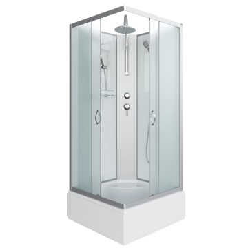 Душевая кабина Niagara Classic NG-1108-14BKT (90х90х210) средний поддон(26см),стекло матовое,4 места с полкой