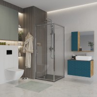 Душевое ограждение Niagara Nova NG-63-10A-A100 (100х100х195) квадрат,хром,двери распашные,стекло прозрачное,2 места