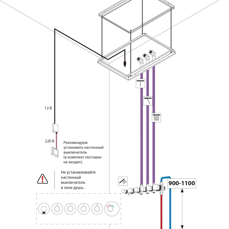 Душевая система встроенная с термостатом Timo Saona SX-2319/13SM никель