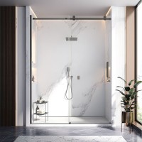 Душевая дверь Veconi Vianno VN-75B, 1300x2000, черный матовый, стекло прозрачное