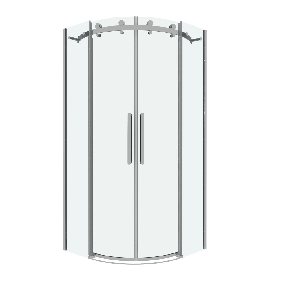 Душевое ограждение Grossman Classic 301.K33.04.1010.10.00 (100х100х195) четверть круга,раздвижная,хром,стекло прозрачное, 1 место