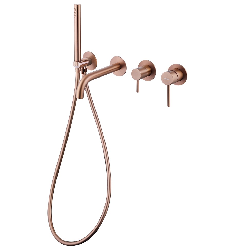 Смеситель ABBER Wasser Kreis AF8130MRG для ванны скрытого монтажа, розовое золото матовое