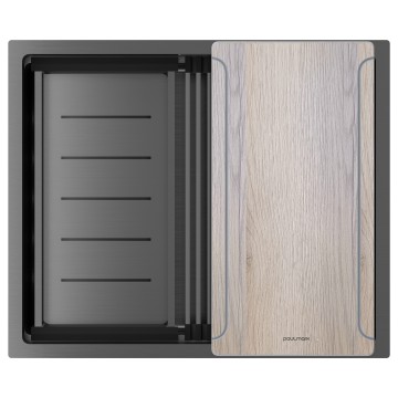Мойка нерж. сталь NEXT-MULTI SINK 54 UNI, PM785445-GM, вороненая сталь,540х450мм, Paulmark
