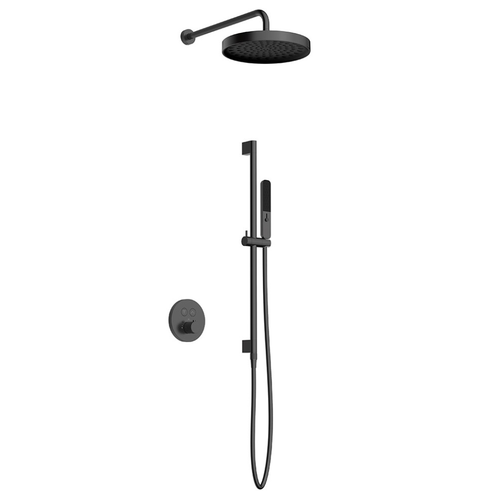 AQM 8401GM Набор для комплектации душа с термостатом, Gun metal