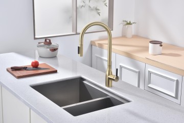 Смеситель для кухни Universal, светлое брашированное золото, Un213880-SBG, Paulmark