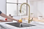 Смеситель для кухни Universal, светлое брашированное золото, Un213880-SBG, Paulmark