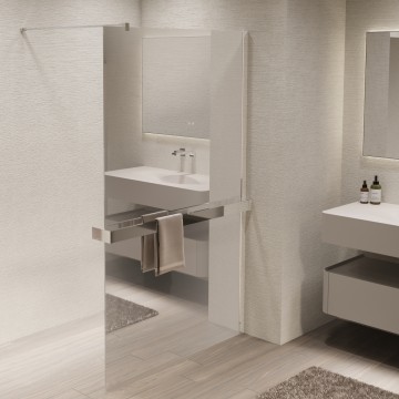Душевая перегородка Волк-Ин (Walk-In) VSW-1HR100MR, 1000*2000, хром, стекло зеркальное