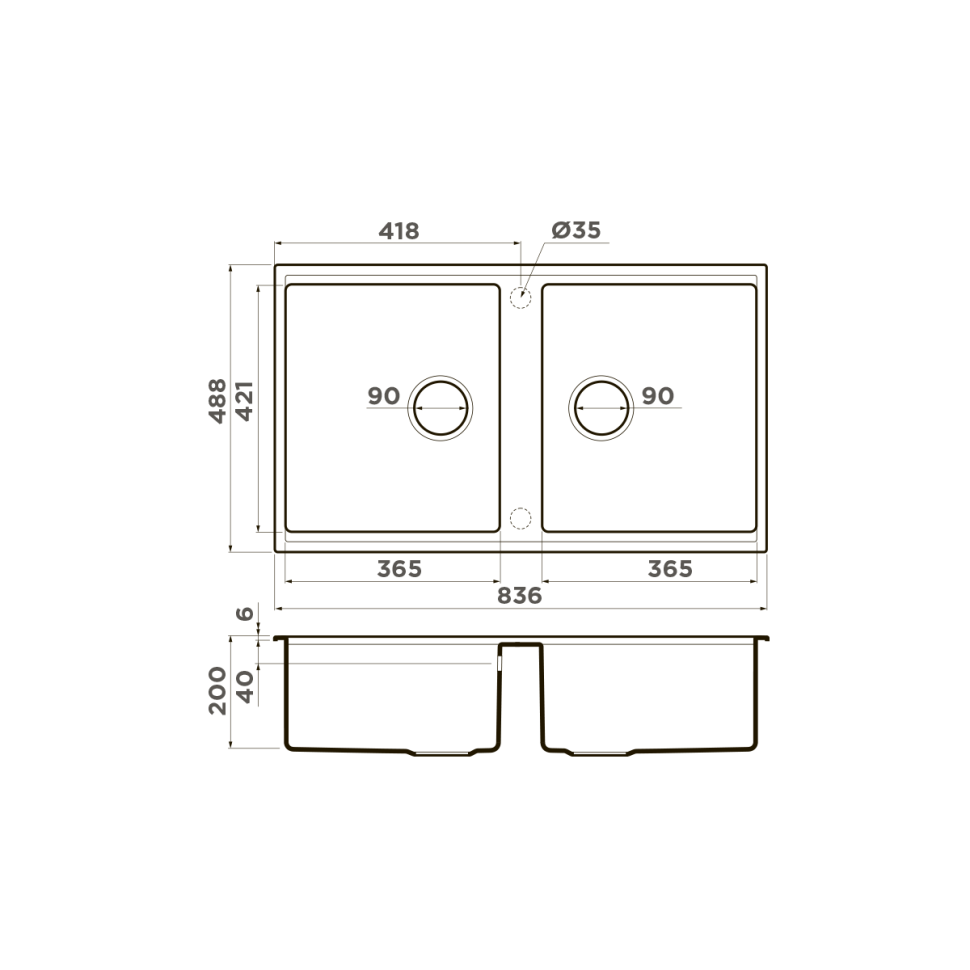 Кухонная мойка Omoikiri Kitagawa 83-2-U-GB Artceramic/графит