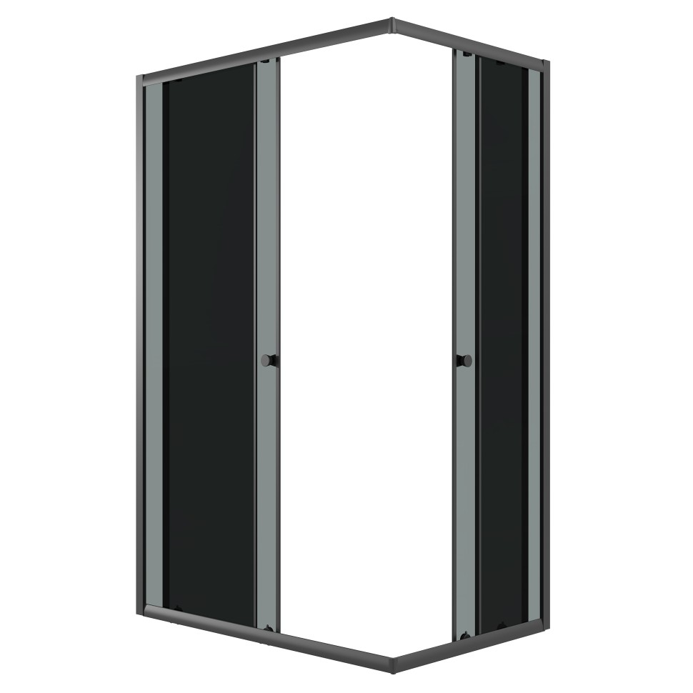Душевое ограждение Niagara Eco NG-1012-14QT (120х80х190) прямоугольник,раздвижное,черный,стекло тонированное,1 место