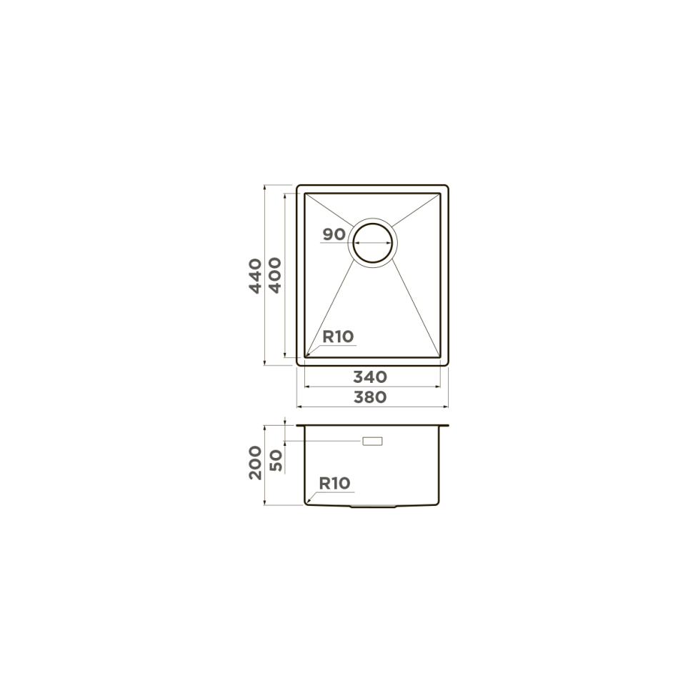Кухонная мойка Omoikiri Taki 38-U/IF-IN нерж. сталь/нержавеющая сталь