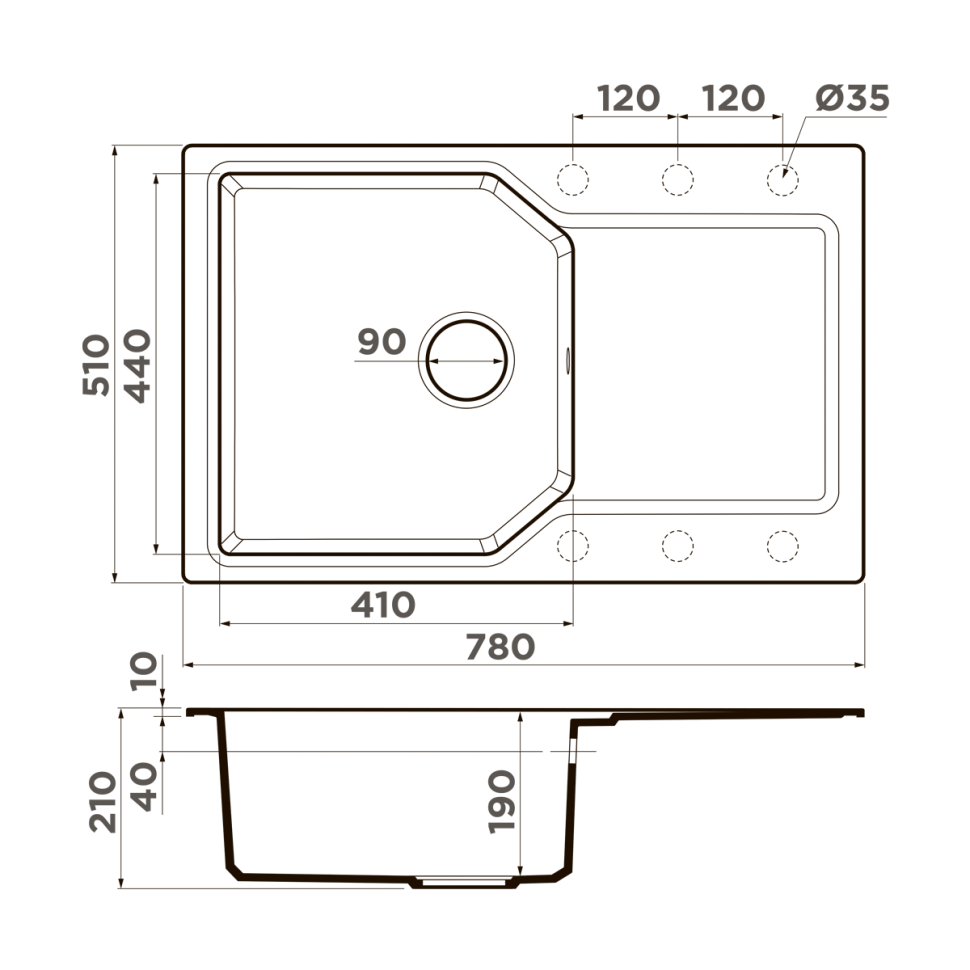 Кухонная мойка Omoikiri Yonaka 78-GR Artgranit/leningrad grey