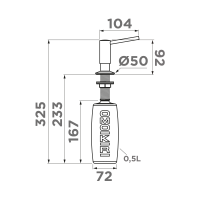 Дозатор Omoikiri OM-02-GB латунь/графит