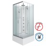 Душевая кабина Niagara Classic NG-1108-14BKTG (90х90х210) средний поддон(26см),стекло матовое,4 места с полкой