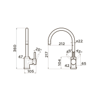 Смеситель для кухни Omoikiri Wakayama-LG латунь/светлое золото