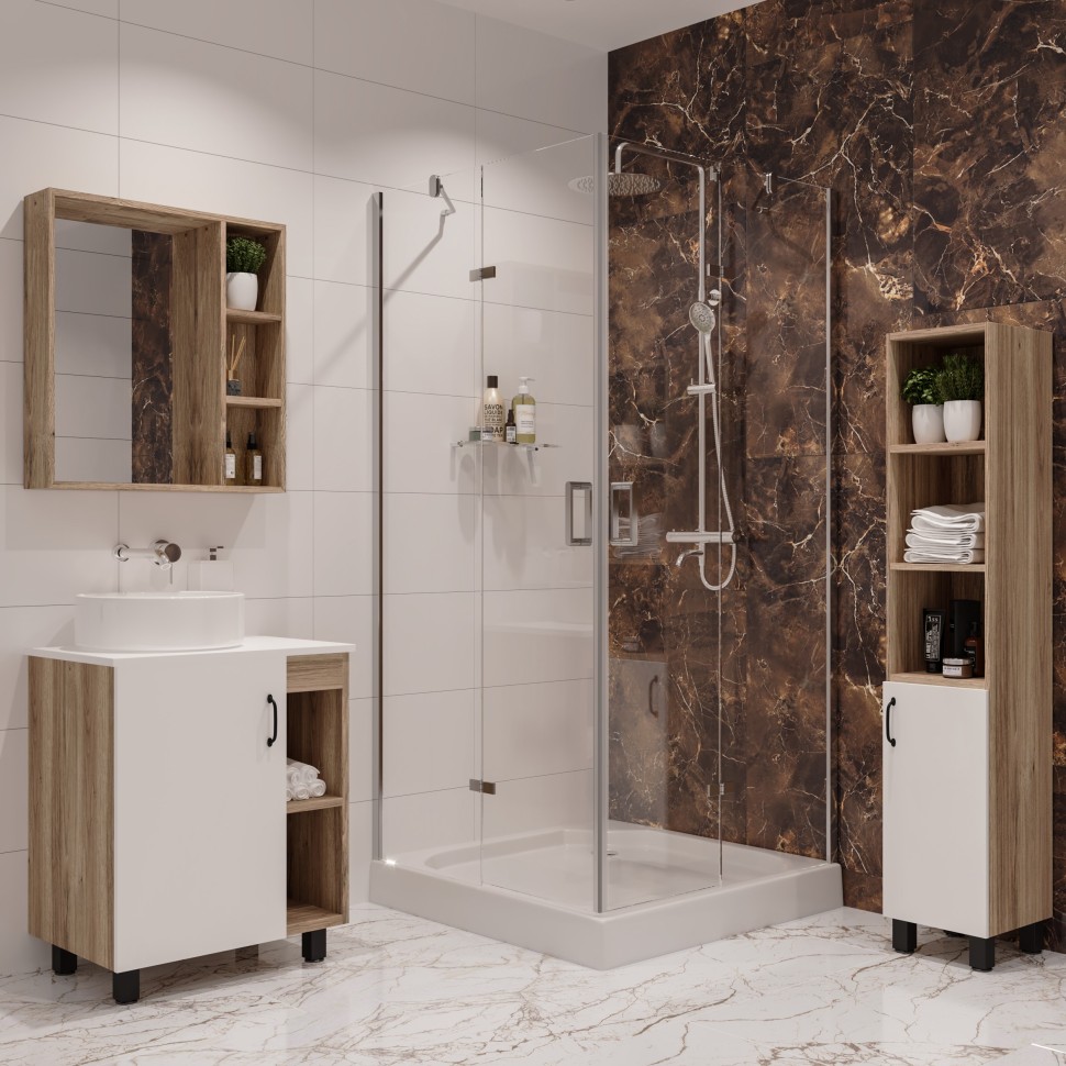 Душевое ограждение Niagara Nova NG-6614-08 (100х100х190) квадрат,хром,двери распашные,стекло прозрачное,1 место