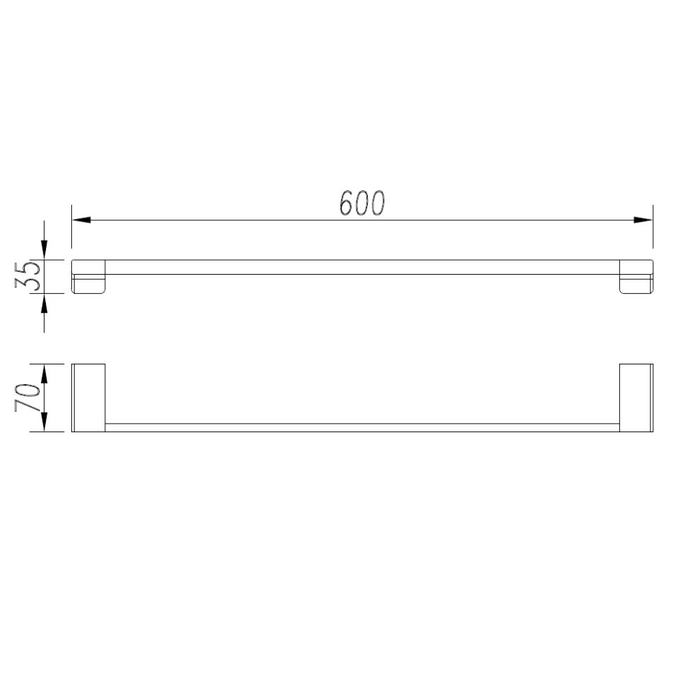 AQM7303CR Tivoli Держатель банного полотенца 600мм, хром