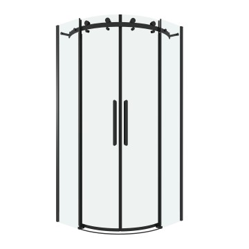 Душевое ограждение Grossman Classic 301.K33.04.9090.21.00 (90х90х195) четверть круга,раздвижная,черный матовый,стекло прозрачное, 1 место