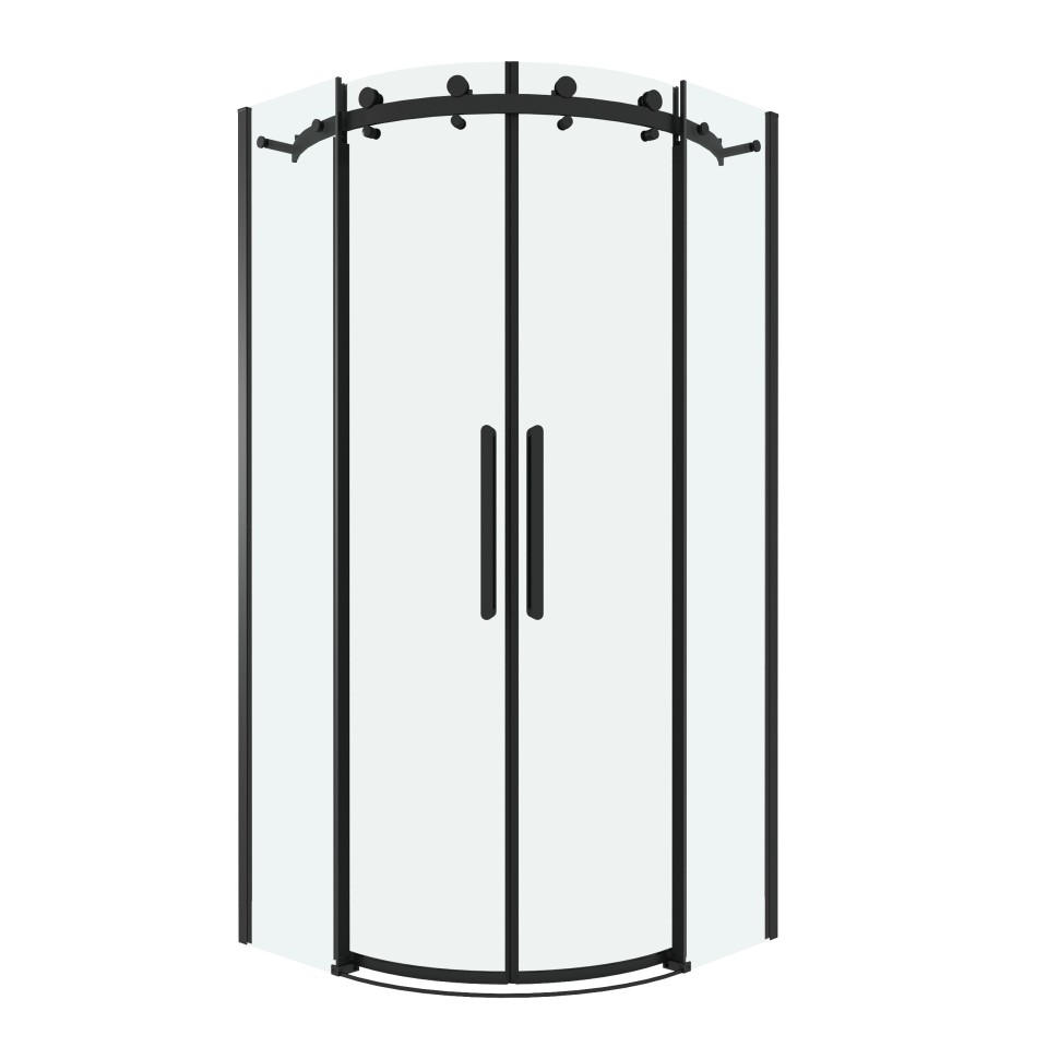Душевое ограждение Grossman Classic 301.K33.04.9090.21.00 (90х90х195) четверть круга,раздвижная,черный матовый,стекло прозрачное, 1 место