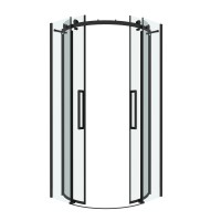 Душевое ограждение Grossman Classic 301.K33.04.9090.21.00 (90х90х195) четверть круга,раздвижная,черный матовый,стекло прозрачное, 1 место